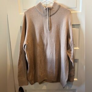 Place Men's Beige Zip-Up Sweater